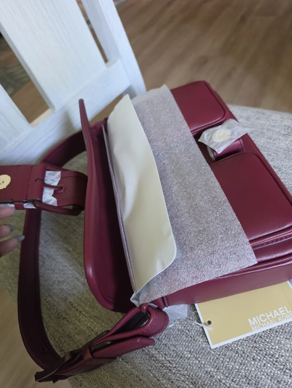 Michael Kors Burgundy Leather Shoulder Bag  Or Handbag